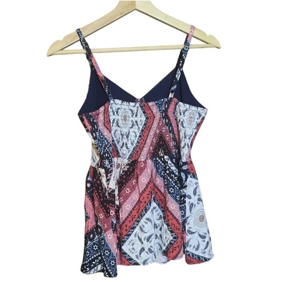 Shyanne Womens Western Patchwork Printed Smocked Cami Tank Top Size M - Picture 3 of 7